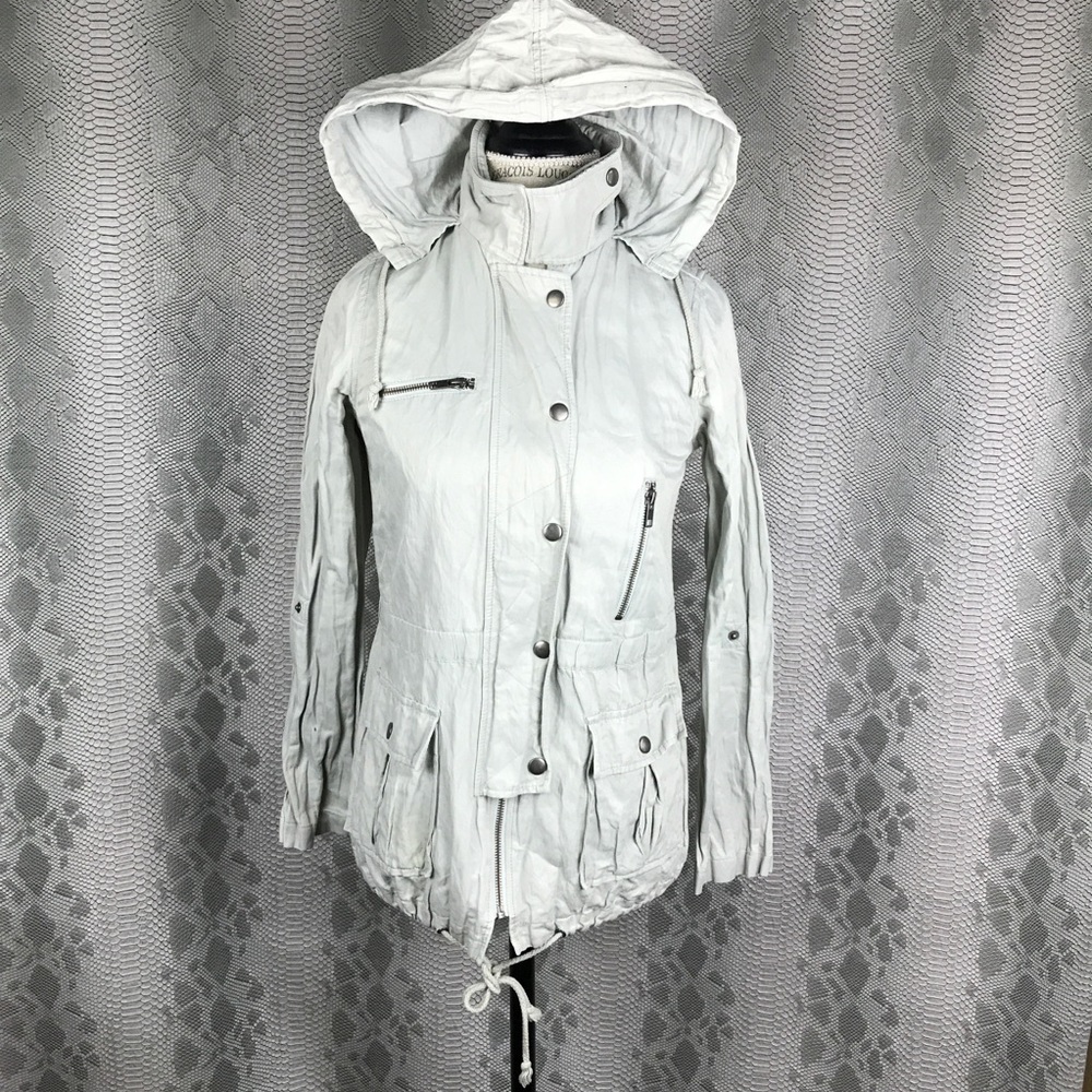 Grey Joie cargo utility zip up hooded jacket